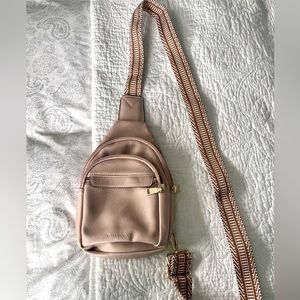 Rose Leather Cross Body Sling Purse